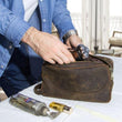 Load image into Gallery viewer, Crazy Horse Leather Toiletry Bag - BLINK LEATHER
