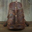 Load image into Gallery viewer, Luufan Crazy Horse Men Genuine Leather Backpack Vintage Leather Bucket Zipper Backpack Large Capacity Travel Backpack School Bag