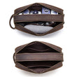 Load image into Gallery viewer, CONTACT'S crazy horse cow leather cosmetic bag for men travel toiletry bag large capacity wash bags man's make up bags organizer