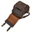 Load image into Gallery viewer, Brown Leather Backpack with Open Flap