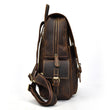 Load image into Gallery viewer, Side View of Brown Leather Backpack