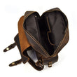 Load image into Gallery viewer, Top View of open leather Backpack