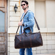 Load image into Gallery viewer, MAHEU Men Genuine Leather Travel Bag Travel Tote Big Weekend Bag Man Cowskin Duffle Bag Hand Luggage Male Handbags Large 60cm
