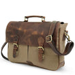 Load image into Gallery viewer, Canvas Hunter Brown Leather Laptop Bag