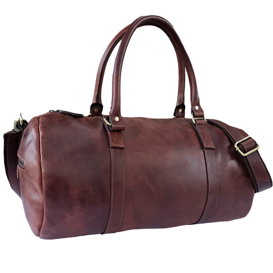 Dark Brown Leather Duffel Bag