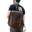 Load image into Gallery viewer, Man having brown backpack on shoulder