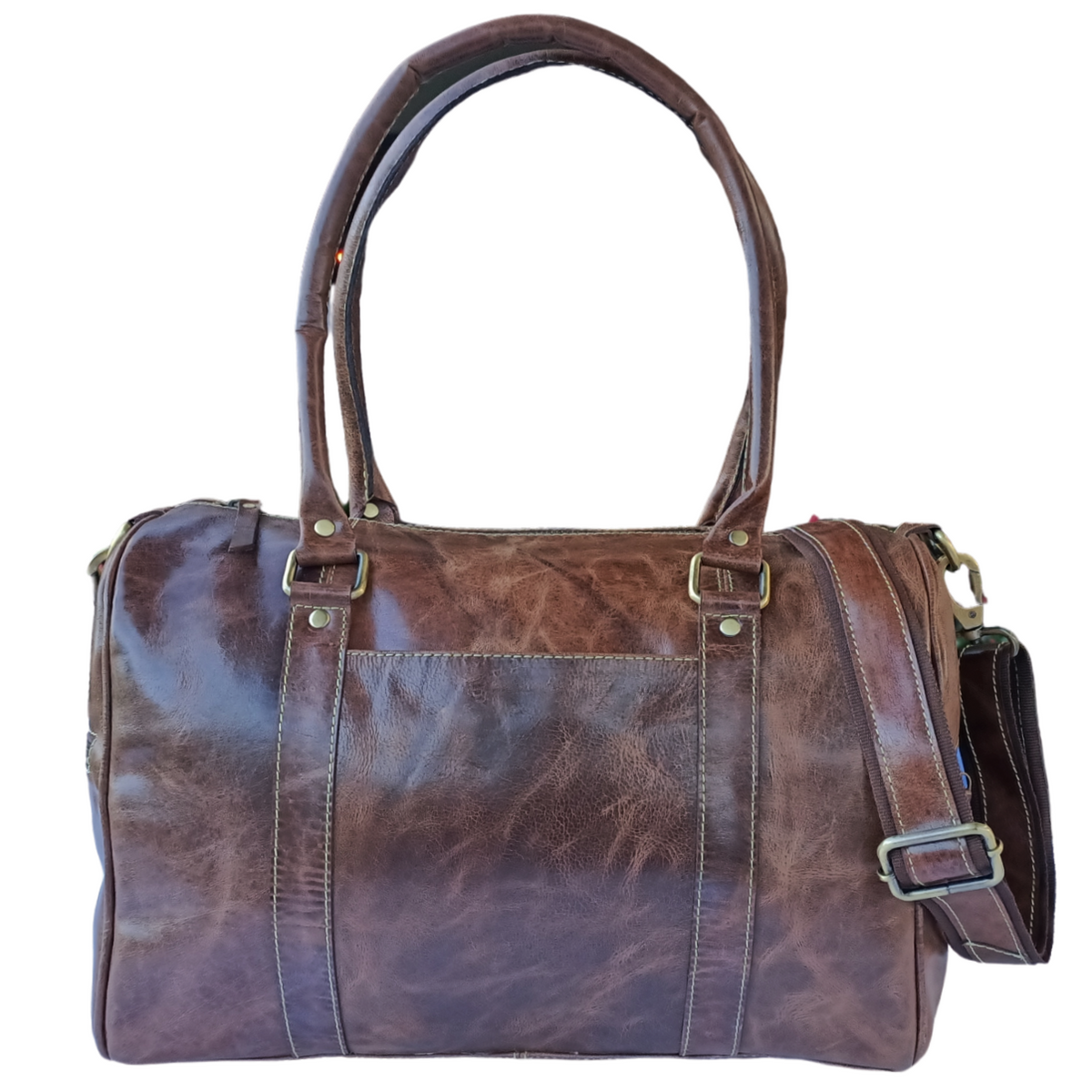 Designer Crazy Horse Leather Duffle Bag, Leather Travel Bag