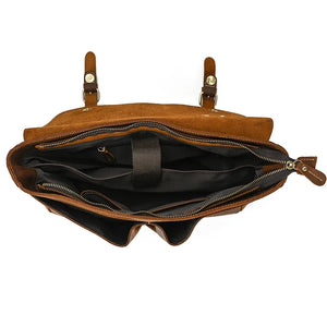 Men's Genuine Leather Messenger Bag - Vintage Crossbody Briefcase