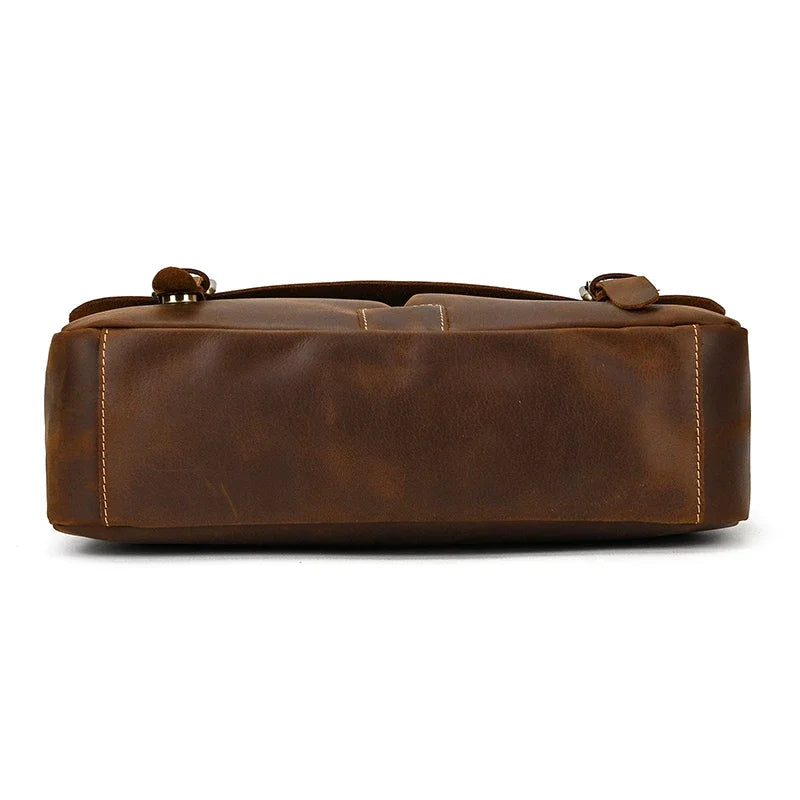 Men's Genuine Leather Messenger Bag - Vintage Crossbody Briefcase
