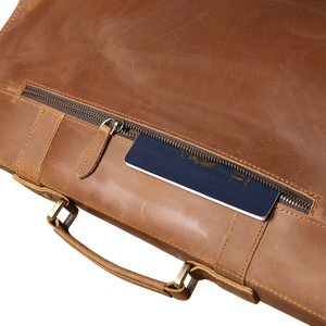 Vintage Crazy Horse Genuine Leather Briefcase | Men's Retro Messenger Bag