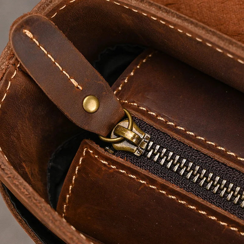 Men's Genuine Leather Messenger Bag - Vintage Crossbody Briefcase