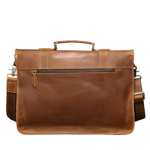 Vintage Crazy Horse Genuine Leather Briefcase | Men's Retro Messenger Bag