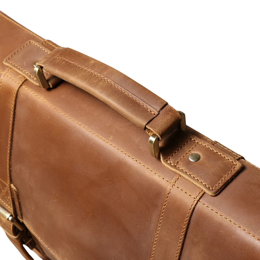 Vintage Crazy Horse Genuine Leather Briefcase | Men's Retro Messenger Bag