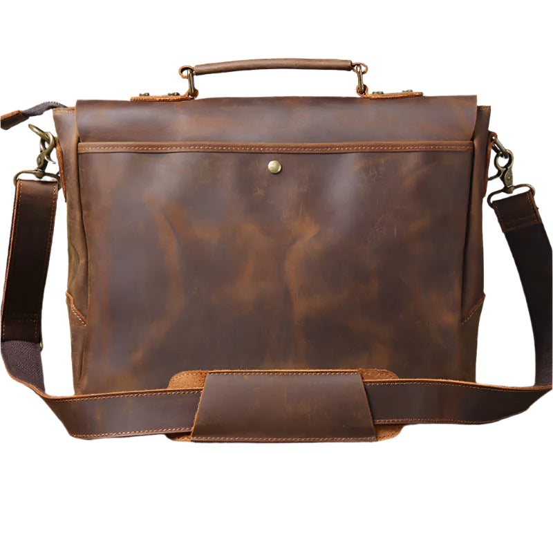 Men's Genuine Leather Messenger Bag - Vintage Crossbody Briefcase