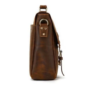 Men's Genuine Leather Messenger Bag - Vintage Crossbody Briefcase