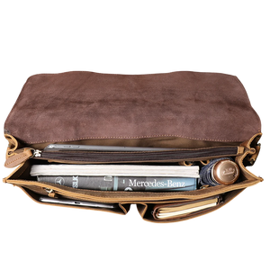 Vintage Crazy Horse Genuine Leather Briefcase | Men's Retro Messenger Bag