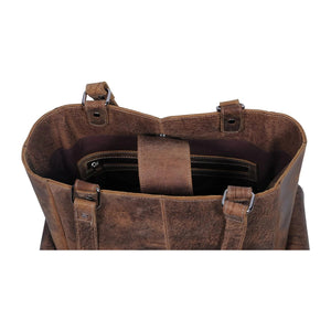 Genuine Buff Leather Tote Bag