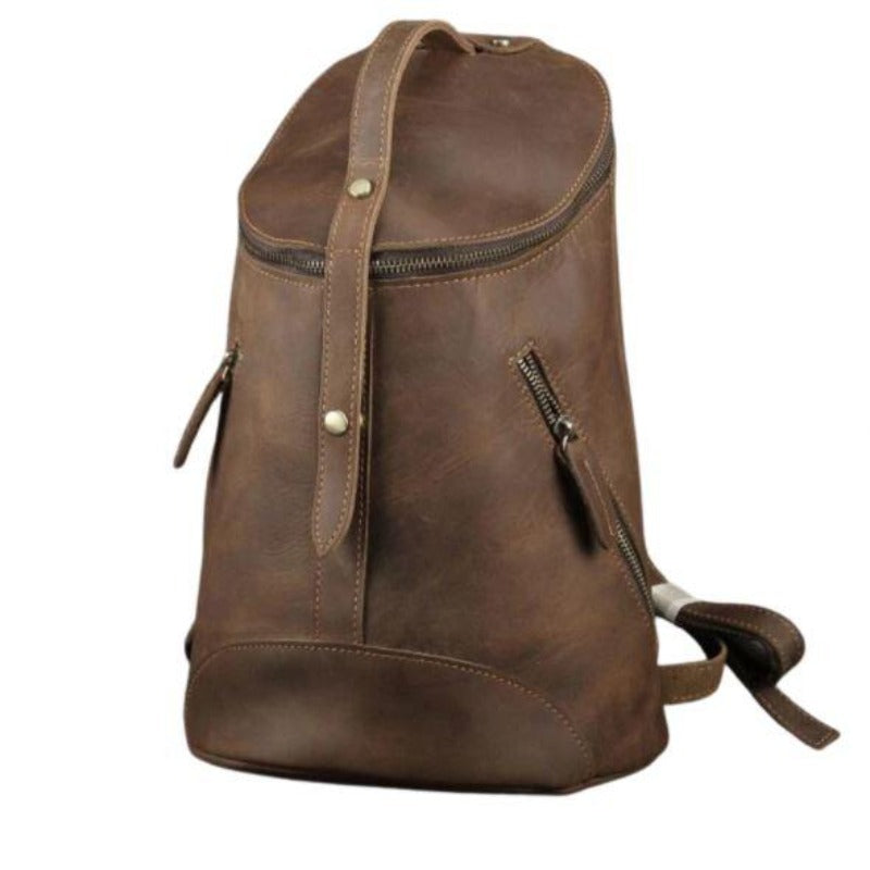 Vintage Leather Backpack Bag College