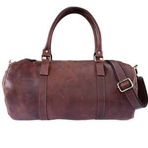 Dark Brown Leather Duffel Bag