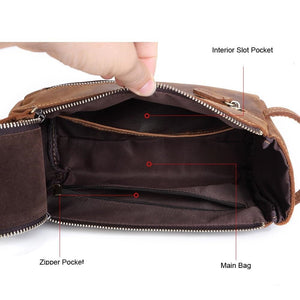 Crazy Horse Leather Dopp Kit Bag