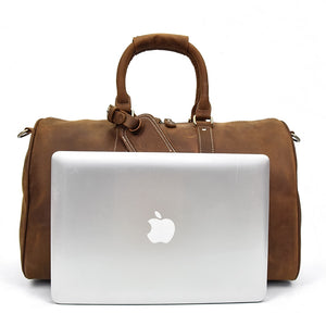 Men/Women Genuine Leather Duffel Bag