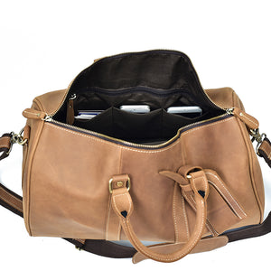 Men's Vintage Crazy Horse Leather Travel Bag