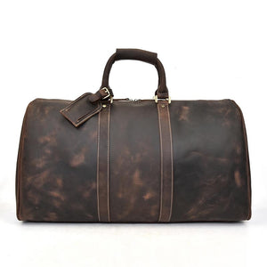 MAHEU Men Genuine Leather Travel Bag Travel Tote Big Weekend Bag Man Cowskin Duffle Bag Hand Luggage Male Handbags Large 60cm