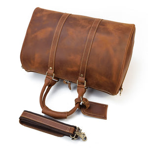 Men/Women Genuine Leather Duffel Bag