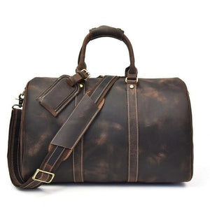 Men Genuine Cowhide Leather Duffel Bag