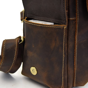 Open Side Pocket of Leather Backpack