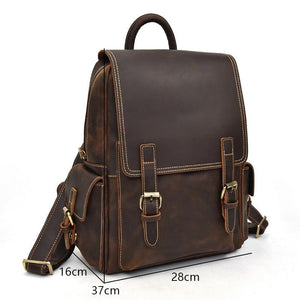 Brown Backpack with Dimensions