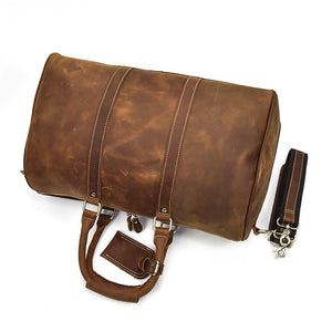 Men/Women Genuine Leather Duffel Bag