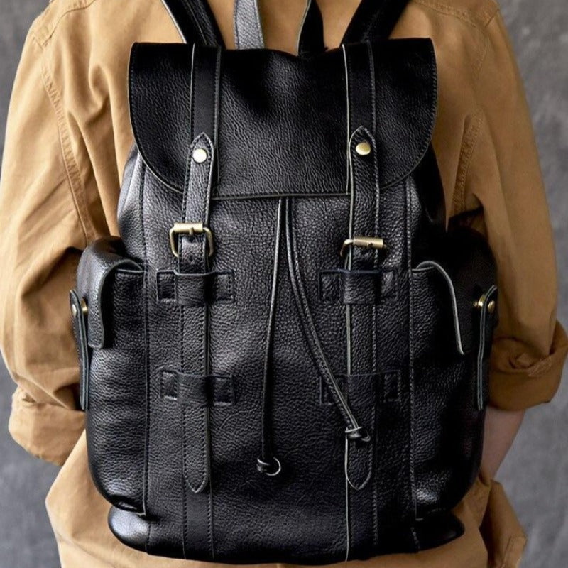 Luufan New Design Crazy Horse Leather Backpack Large Capacity Travel Laptop Bag Men Women Vintage Style Backpacks