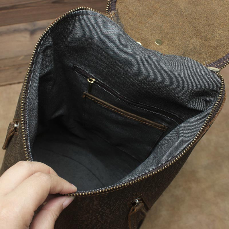 Vintage Leather Backpack Bag College
