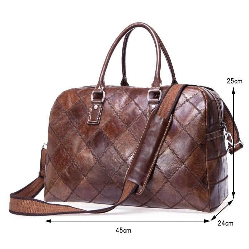 Unisex Genuine  Soft Leather Travel Bag