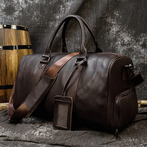 MAHEU Hot Genuine Leather Men Women Travel Bag Soft Real Leather Cowhide Carry Hand Luggage Bags Travel Shoulder Bag Male Female