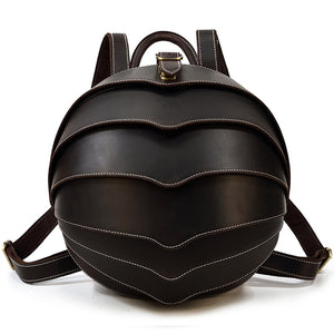 Leather Backpack Beetle Style Women Rucksack