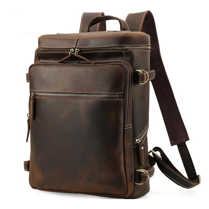 MAHEU New Design Leather Backpack Men 16 '' Laptop Backpack Cowhide Backpack Male Travel Bag Outdoor Travel Bag