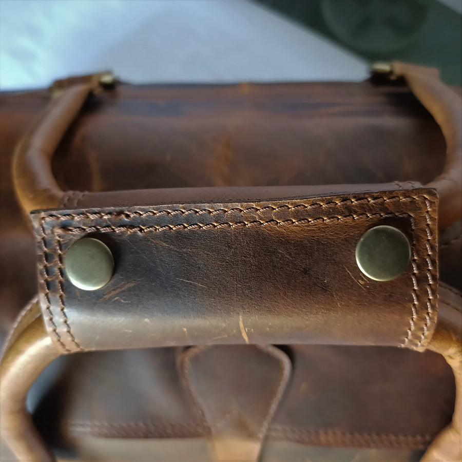 Light Brown Hard Wax Travel Bag