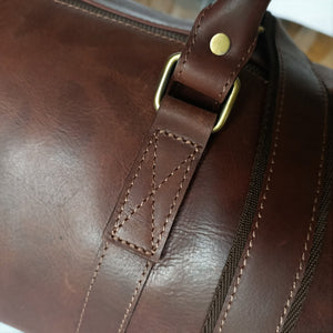 Dark Brown Leather Duffel Bag