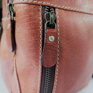 Portable Leather Backpack