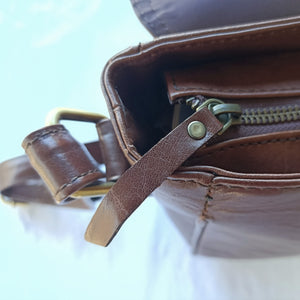 Dark Brown Leather Ladies Sling Bag