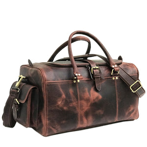 Two Pocket Dark Brown Weekend Bag