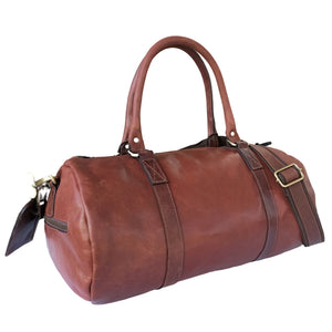 Light Brown Leather Duffel Bag