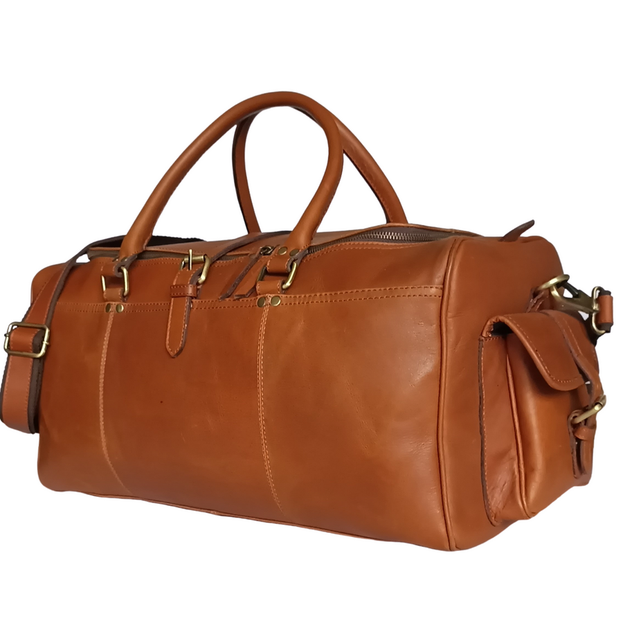 Tan Leather Weekend Bag – BLINK LEATHER