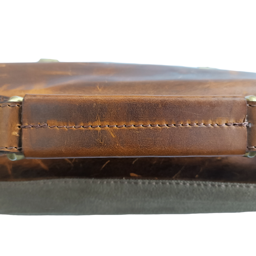 Canvas Hunter Brown Leather Laptop Bag