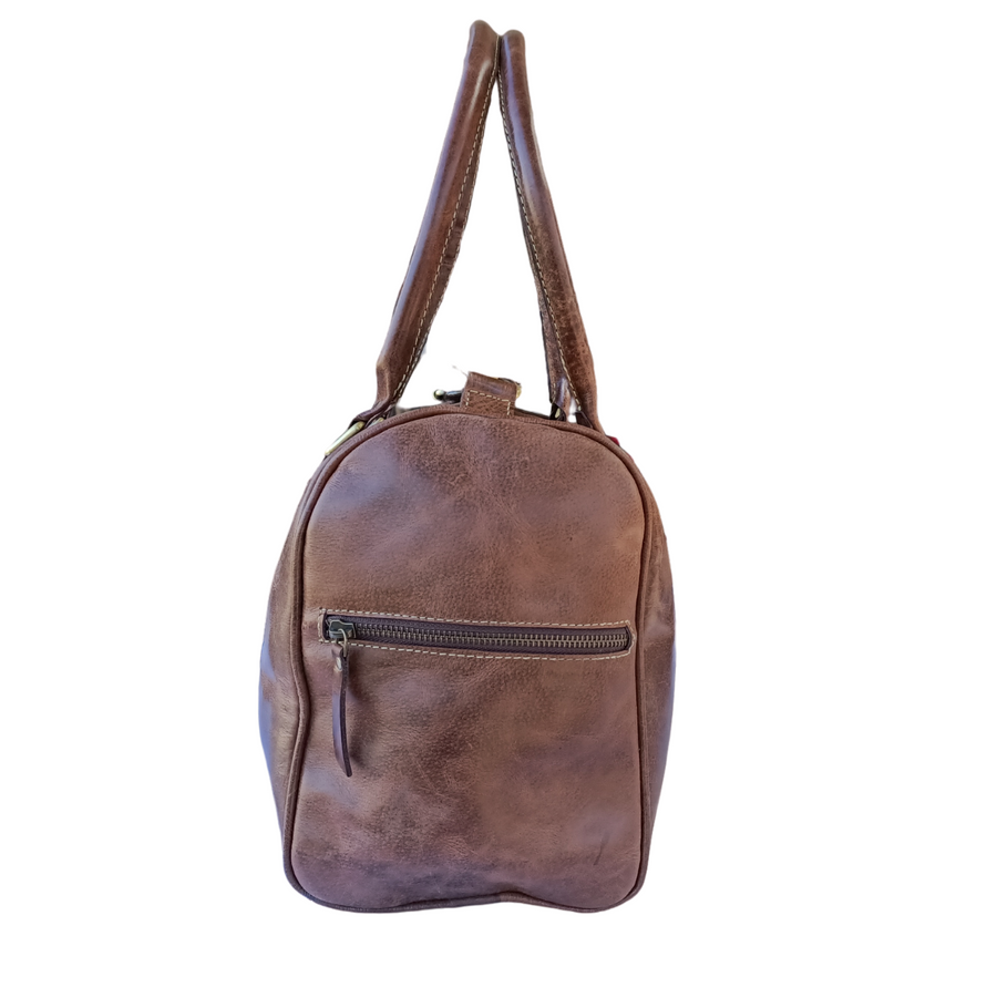 Tulip Vintage Leather Bucket Bag Light Brown Crazy Horse