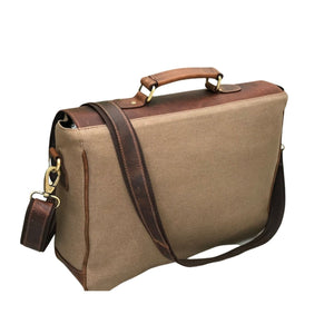 Canvas Hunter Brown Leather Laptop Bag