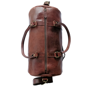 Dark Brown Leather Duffel Bag