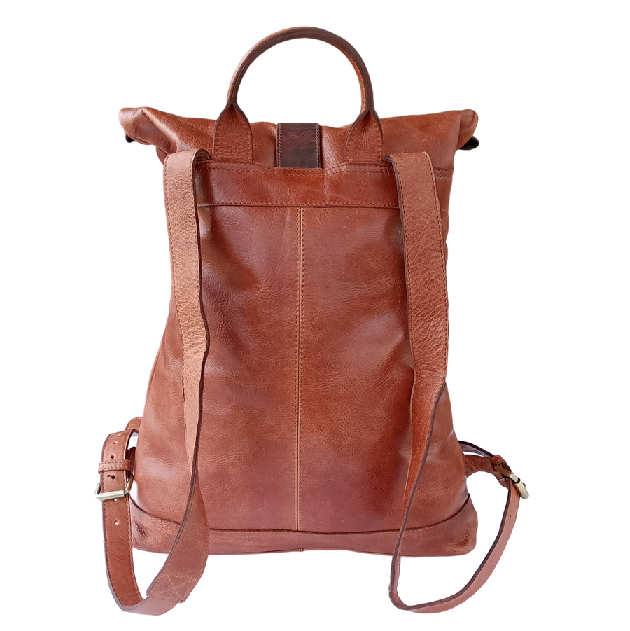Tan leather backpack sales womens